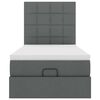 vidaXL Ottoman-Bett mit Matratze Dunkelgrau 80x200 cm Stoff