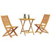 vidaXL Klapp Bistro Set 3 pcs Braun Massivholz Akazie