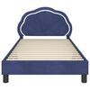 vidaXL Kinderbettgestell mit Kopfteil Polizeiblau 90 x 200 cm Samt