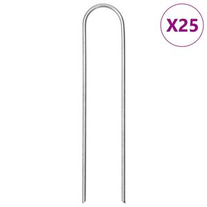 vidaXL Bodenanker U-Form 25 Stk. 15x3,5 cm Verzinkter Stahl