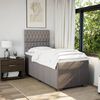 vidaXL Boxspringbett mit Matratze Taupe 100x200 cm Stoff