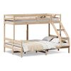 vidaXL Etagenbett 80x200/140x200 cm Massivholz Kiefer