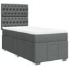 vidaXL Boxspringbett mit Matratze Dunkelgrau 100x200 cm Stoff