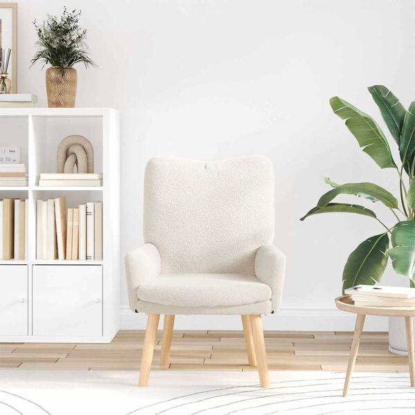 vidaXL Sessel Creme 63 x 67 x 94 cm Sherpa-Stoff