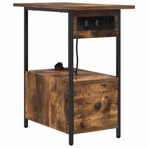 vidaXL Nachttisch Ger&auml;ucherte Eiche 60 x 30 x 61 cm Holzwerkstoff