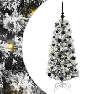vidaXL K&uuml;nstlicher klappbarer Weihnachtsbaum Gr&uuml;n und Wei&szlig; 120 cm