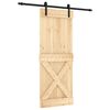 vidaXL Schiebet&uuml;r 80 x 210 cm Massivkiefer (Unbehandelt)