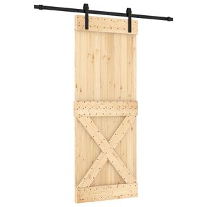 vidaXL Schiebet&uuml;r 80 x 210 cm Massivkiefer (Unbehandelt)