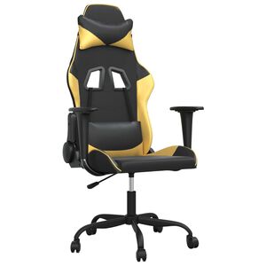 vidaXL Gaming-Stuhl Schwarz und Golden Kunstleder