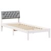 vidaXL Bettgestell Wei&szlig; und Hellgrau 80 x 200 cm Massivholz Kiefer