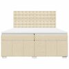 vidaXL Boxspringbett mit Matratze Creme 200x200 cm Stoff