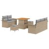 vidaXL Garten-Sofa-Set 8 stk. 7-Sitzanzahl Beige und Hellgrau