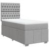 vidaXL Boxspringbett mit Matratze Hellgrau 90x190 cm Stoff