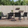 vidaXL 5-tlg. Garten-Essgruppe mit Kissen Poly Rattan und Stahl