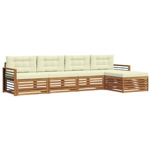 vidaXL Outdoor-Sofagarnitur 5 stk. Natur und Creme