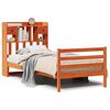 vidaXL Massivholzbett mit Regal ohne Matratze Wachsbraun 75x190 cm
