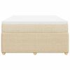 vidaXL Boxspringbett mit Matratze Creme 160x200 cm Stoff