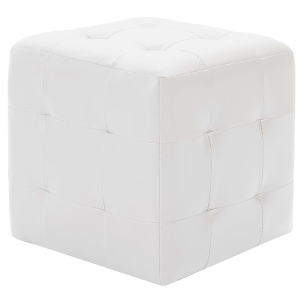 vidaXL Pouf 2 Stk. Weiß 30x30x30 cm Kunstleder