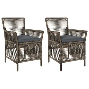 vidaXL Gartenstuhl 2 stk. Grau und Dunkelgrau Poly-Rattan