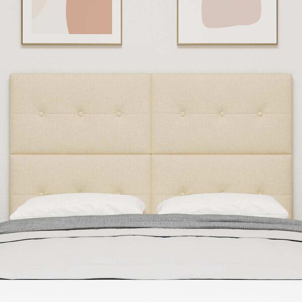 vidaXL Kopfteil mit Kopfteil Creme 144 cm Kunstleder