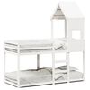 vidaXL Etagenbett mit Dach Wei&szlig; 75x190 cm Massivholz Kiefer