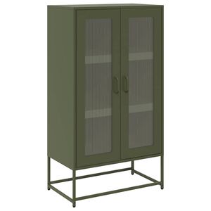 vidaXL Highboard Olivgr&uuml;n 68x39x123 cm Stahl