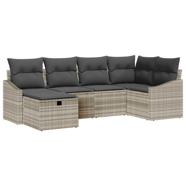 vidaXL Sofa Set mit Kissen 6 pcs Poly-Rattan
