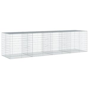 vidaXL Gabione mit Deckel 400x100x100 cm Verzinktes Eisen