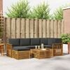 vidaXL Ecksofa Set 7 pcs Natur und Anthrazit Massivholz Akazie