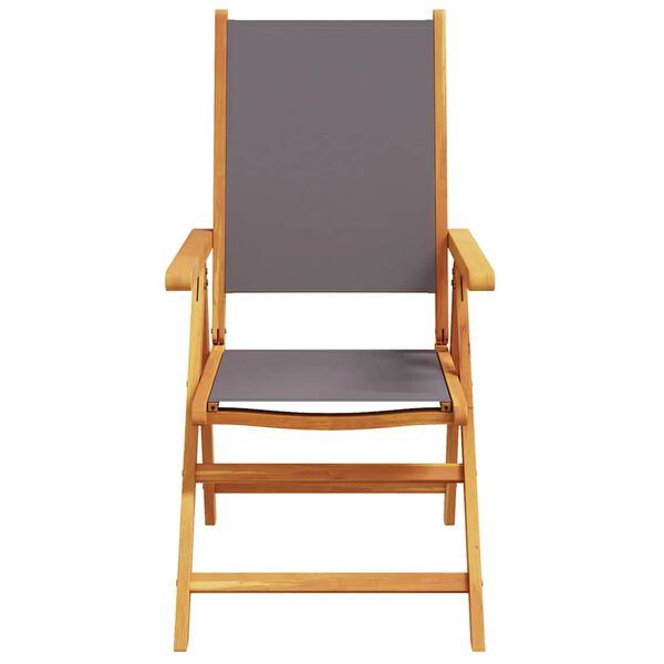 vidaXL 7-tlg. Garten-Essgruppe Stoff und Massivholz Anthrazit