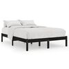 vidaXL Massivholzbett Schwarz 135x190 cm