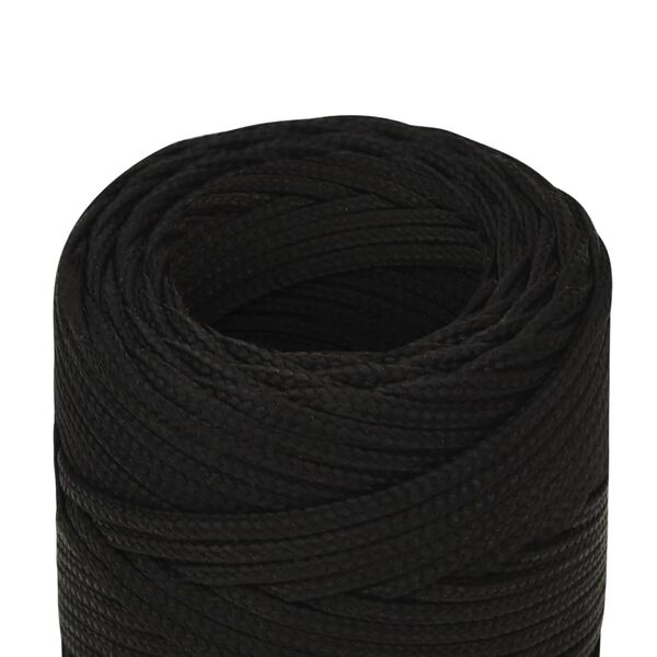 vidaXL Arbeitsseil Schwarz 2 mm 100 m Polyester