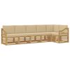vidaXL Outdoor-Sofagarnitur 6 pcs Wei&szlig; und Beige 304 x 126,5 x 73 cm