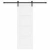 vidaXL Schiebet&uuml;r Wei&szlig; und Schwarz 73,5 x 211 cm Massives Kiefernholz