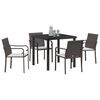 vidaXL Garten Essgruppe 5 pcs Braun Poly Rattan