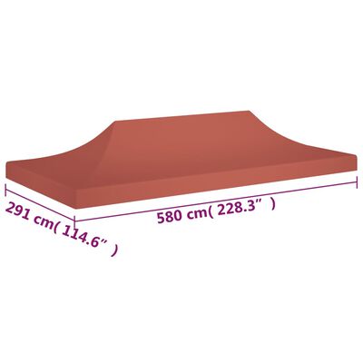 vidaXL Partyzelt-Dach 6x3 m Terrakotta-Rot 270 g/m²