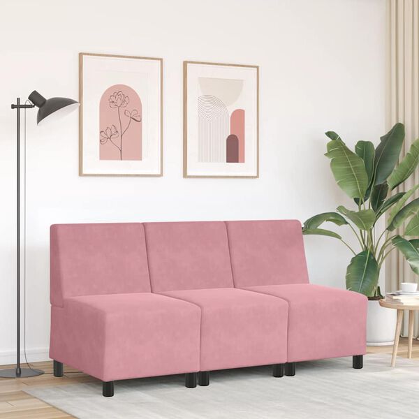 vidaXL Modulares Sofa ohne Armlehnen Rosa 55 cm Samt