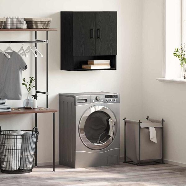 vidaXL Wandschrank Schwarz Eichen-Optik 60 x 31 x 70 cm Holzwerkstoff