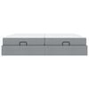 vidaXL Bettgestell mit Matratze mit Matratze 2 pcs Hellgrau Stoff