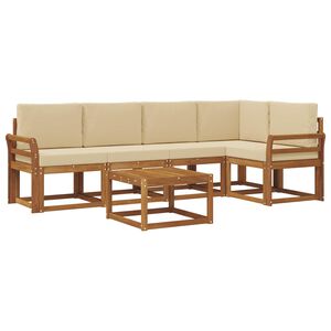 vidaXL Outdoor-Sofagarnitur 6 Stk. Natur und Beige