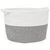 vidaXL W&auml;schekorb Grau und Wei&szlig; &Oslash;60x36 cm Baumwolle