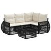 vidaXL Gartensofa-set 5 pcs Schwarz und Cremewei&szlig; Poly-Rattan