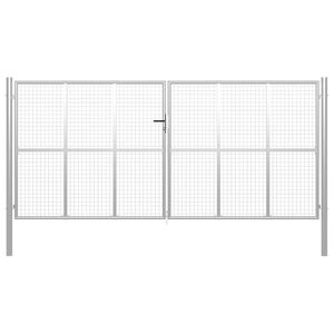 vidaXL Gartentor verzinkter Stahl 400 x 175 cm Silber