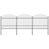 vidaXL Gartenzaun mit Speerspitze Stahl 537 x 175 cm Schwarz