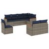 vidaXL 8-teiliges Gartensofa-Set mit Kissen, grau, Polyrattan