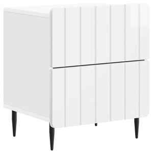 vidaXL Nachttisch Hochglanz Wei&szlig; 43 x 34,5 x 49,5 cm Holzwerkstoff