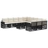 vidaXL Gartensofa-set 12 pcs Schwarz und Cremewei&szlig; Poly-Rattan