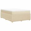 vidaXL Boxspringbett mit Matratze Creme 160x200 cm Stoff