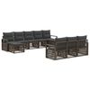 vidaXL Gartensofa-set 10 pcs Grau Poly-Rattan
