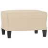 vidaXL 3-Sitzer-Sofa mit Hocker Creme 180 cm Mikrofasergewebe